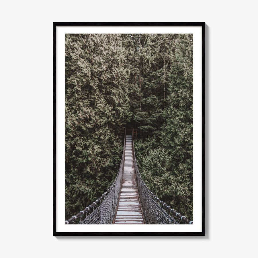 Hanging Bridge Photo Poster, framed poster mockup, white border