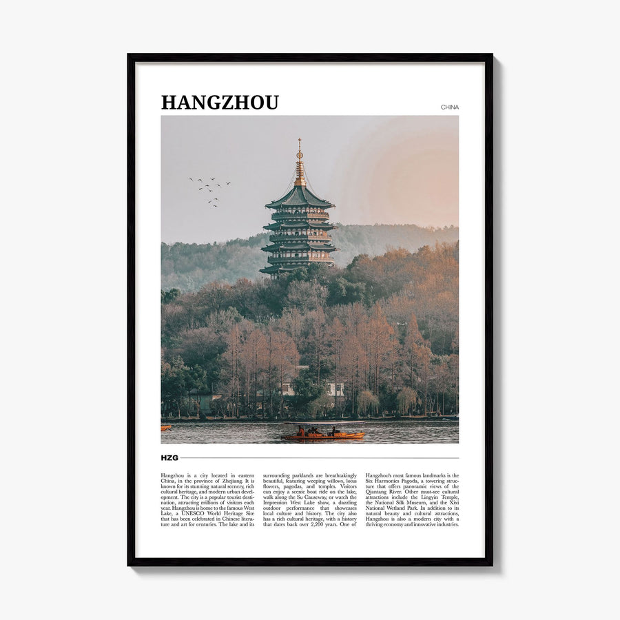 Hangzhou Travel Poster, framed poster mockup