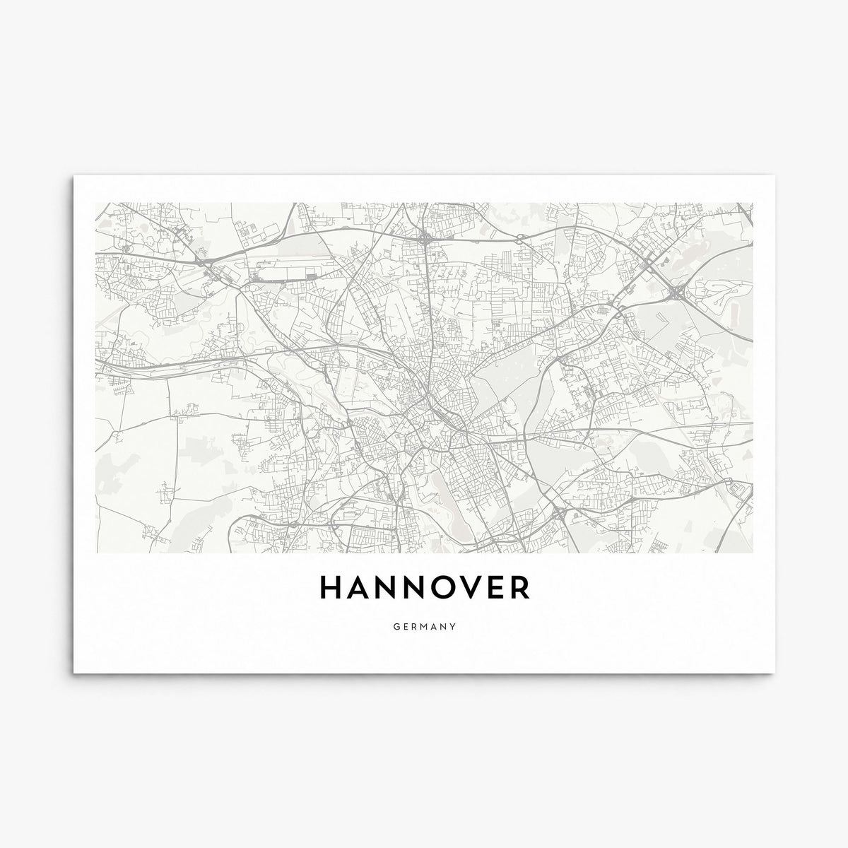 Hanover, Germany Map Poster, print only (unframed)