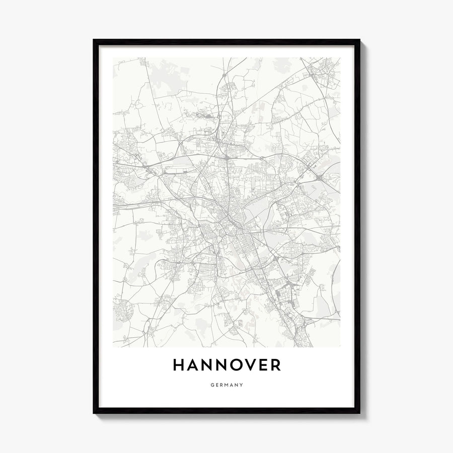Hanover, Germany Map Poster, framed poster mockup