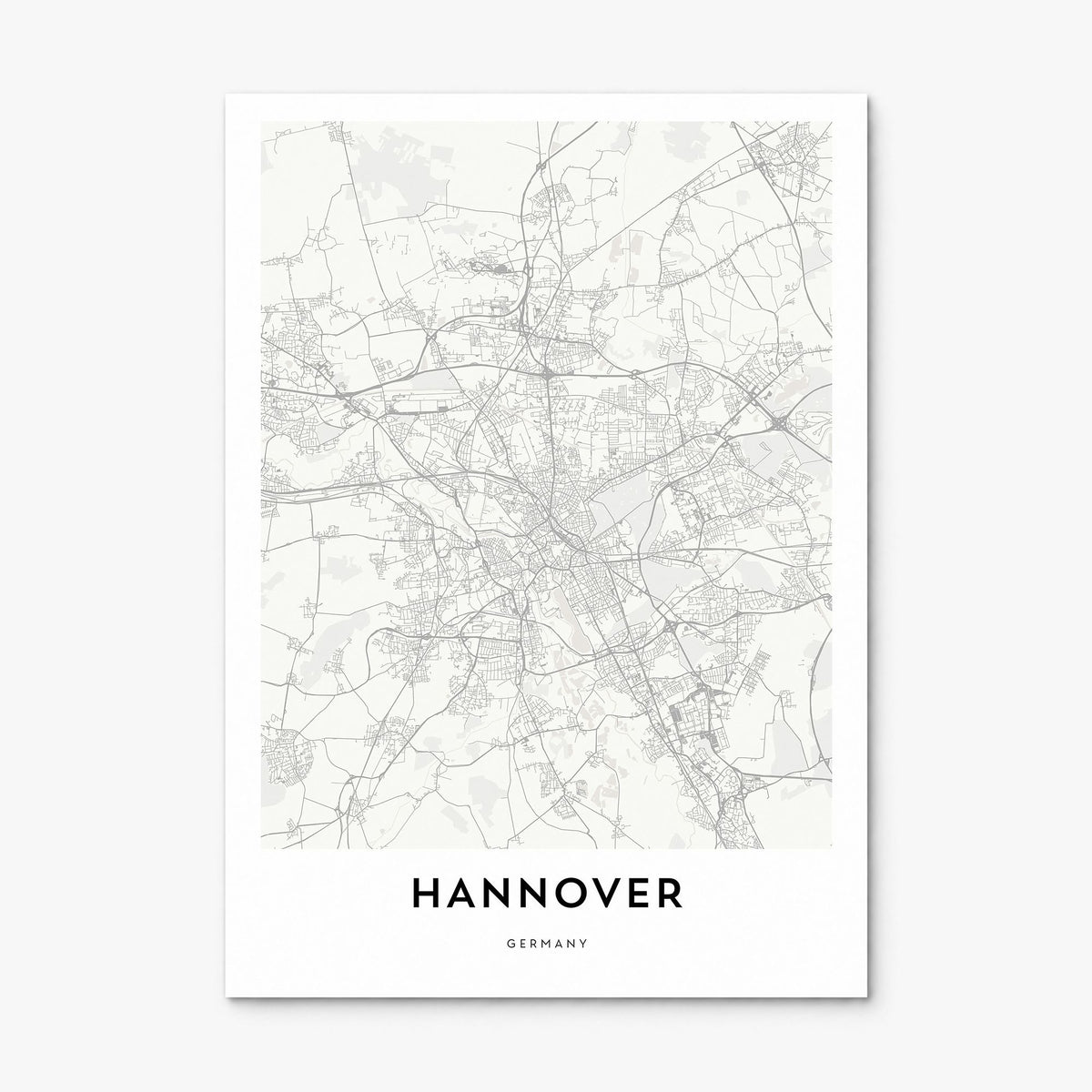 Hanover, Germany Map Poster, print only (unframed)