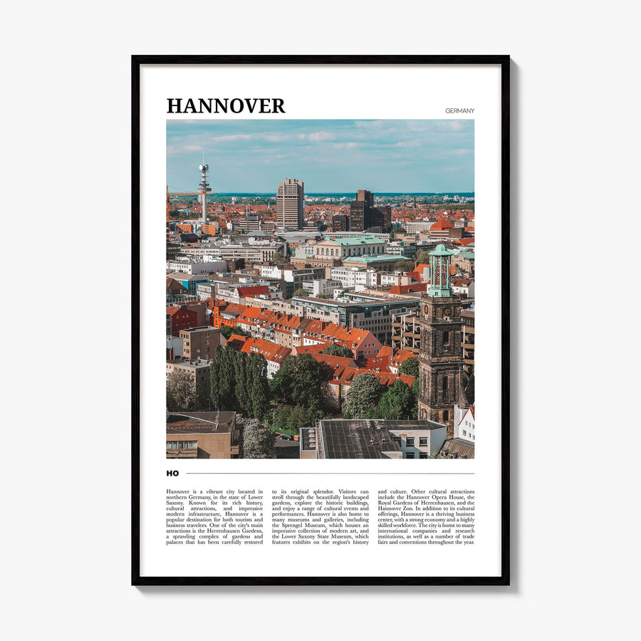 Hannover Travel Poster, framed poster mockup