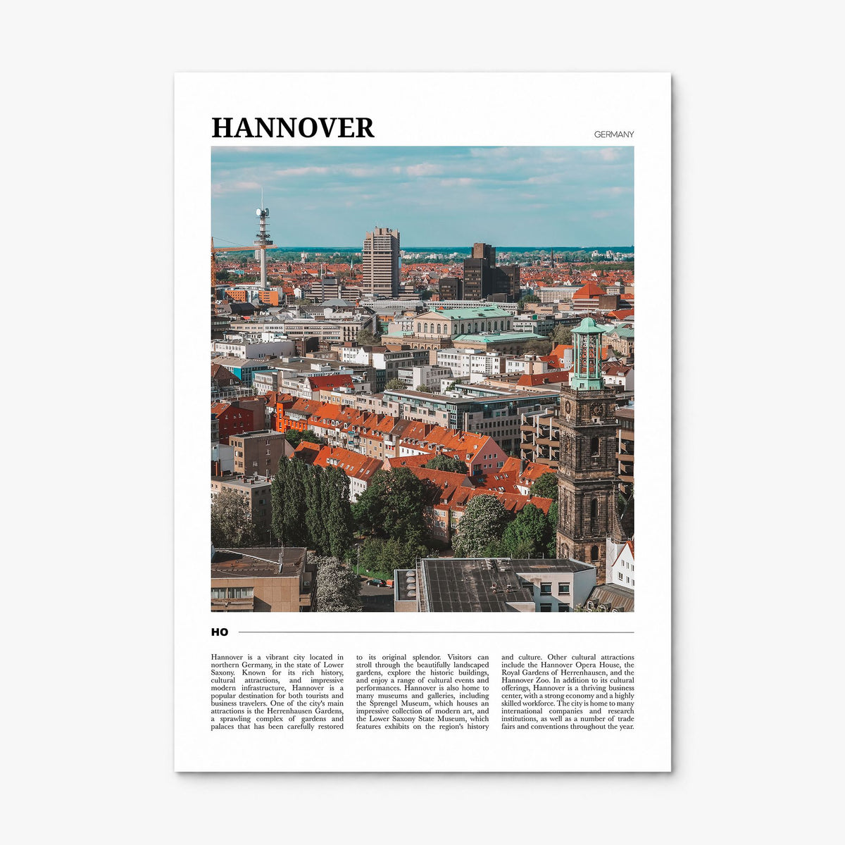 Hannover Travel Poster, print only (unframed)