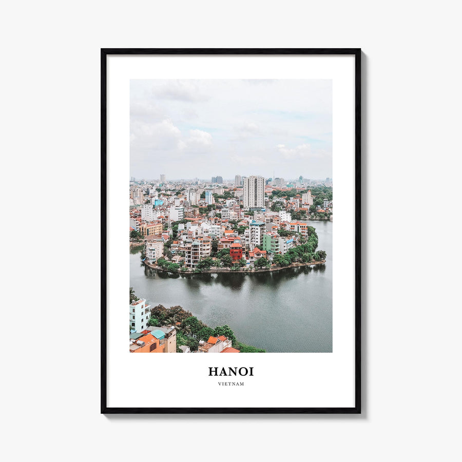 Hanoi colorful classic poster of Vietnam – vertical wall art, unframed print shown in interior mockup