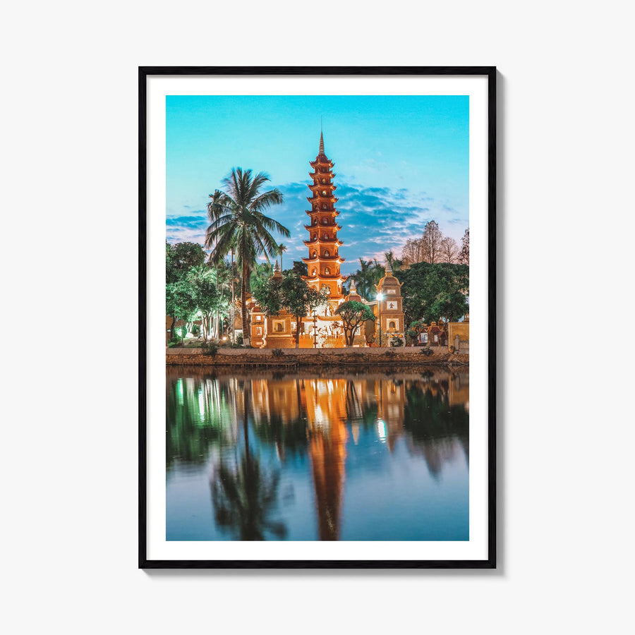 Hanoi colorful photo poster of Vietnam – vertical wall art, unframed print shown in interior mockup