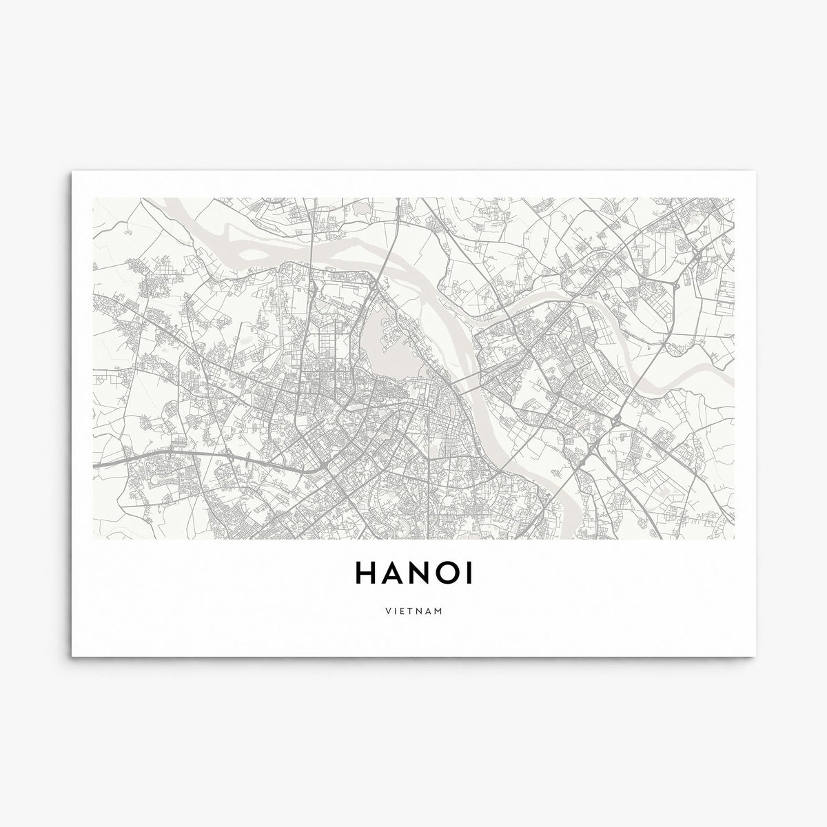 Hanoi Map Poster, print only (unframed)