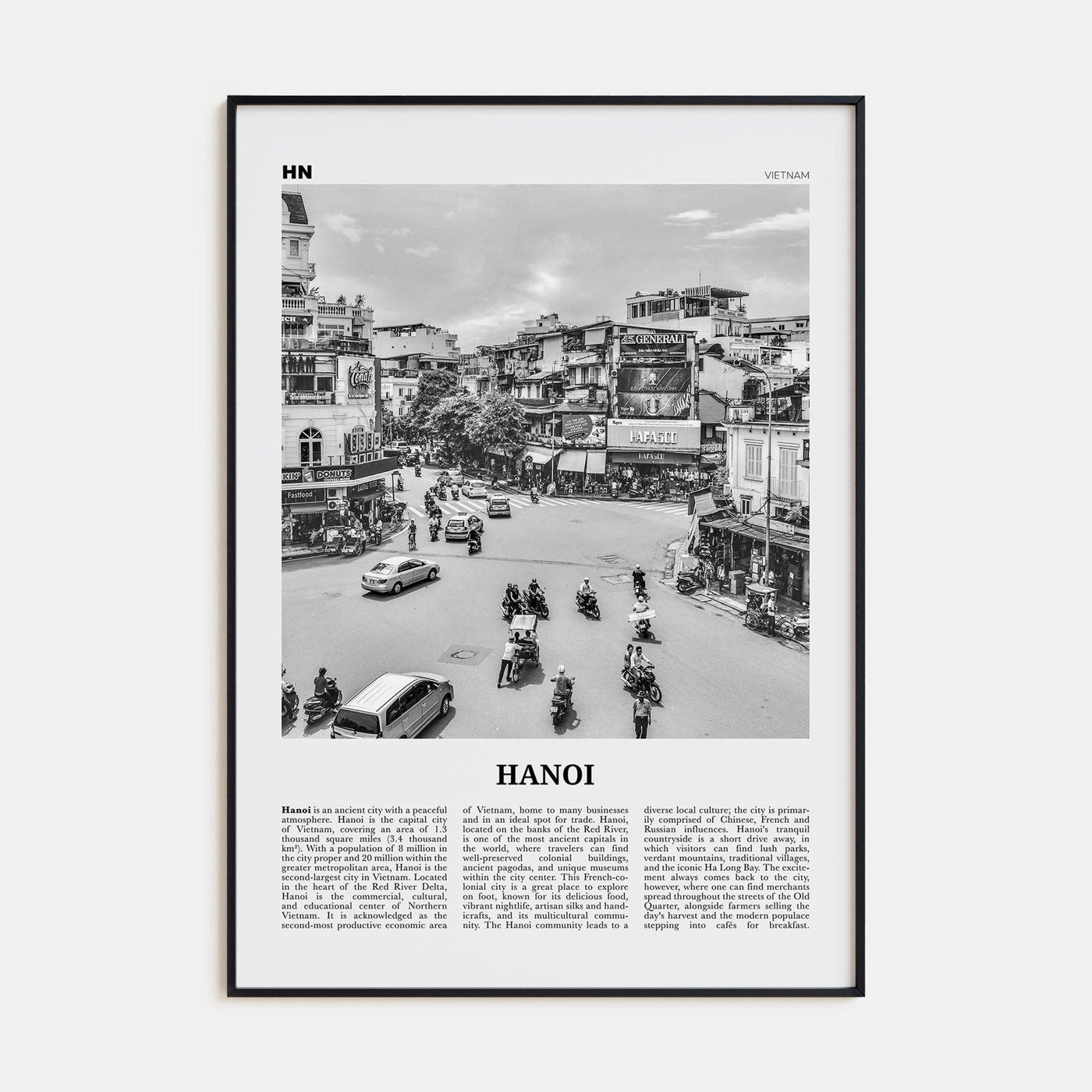 Hanoi No 1 Poster None / 8x12 in Nbourhood Travel B&W Poster