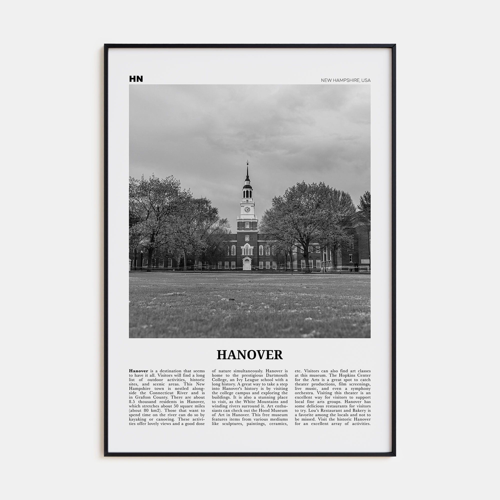 Hanover Poster None / 8x12 in Nbourhood Travel B&W Poster