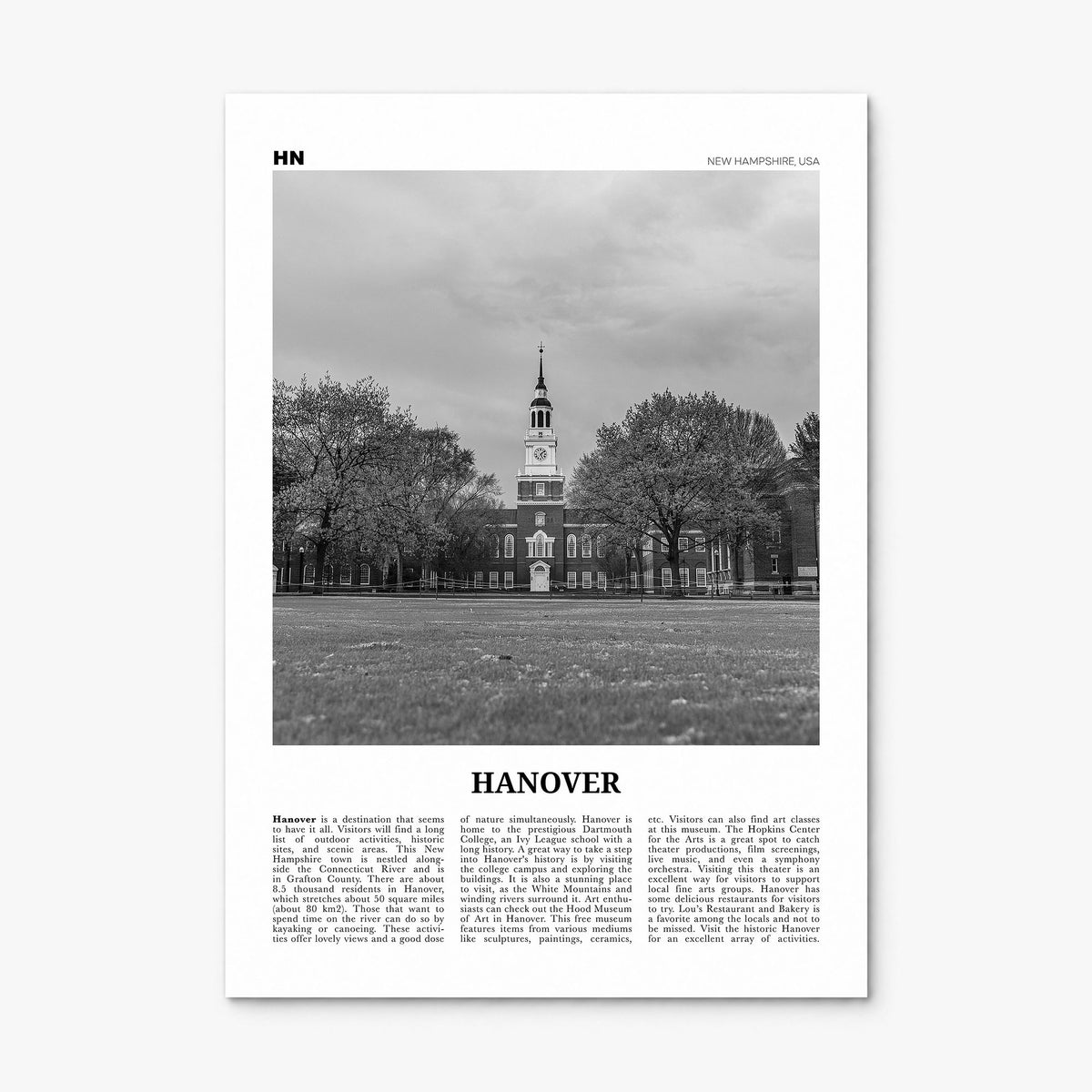 Hanover Newspaper Poster, print only (unframed)