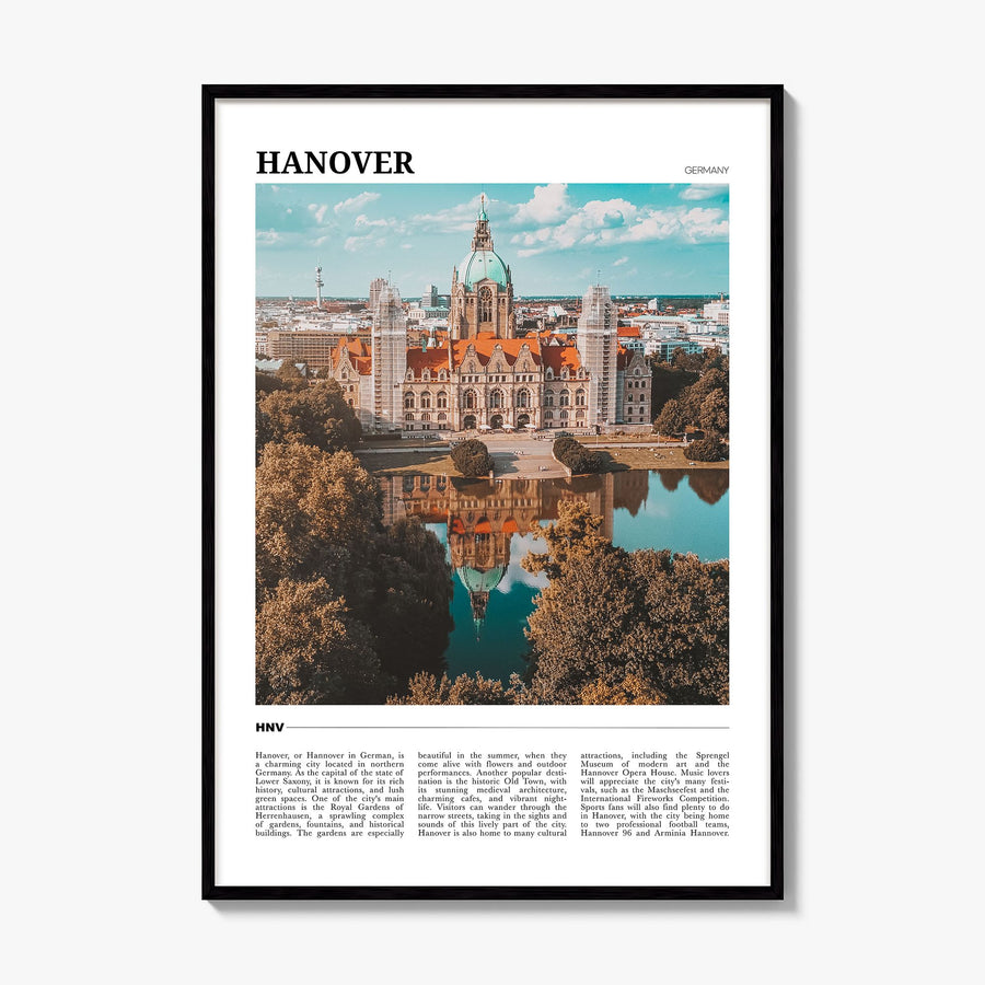 Hanover Travel Poster, framed poster mockup