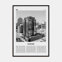 Harare Poster Black Wood / 8x12 in Nbourhood Travel B&W Poster