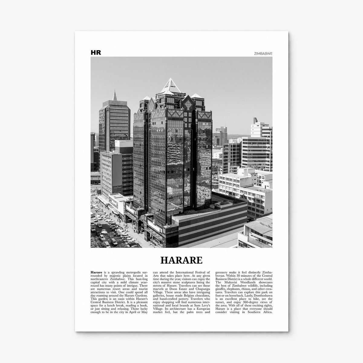 Harare Newspaper Poster, print only (unframed)