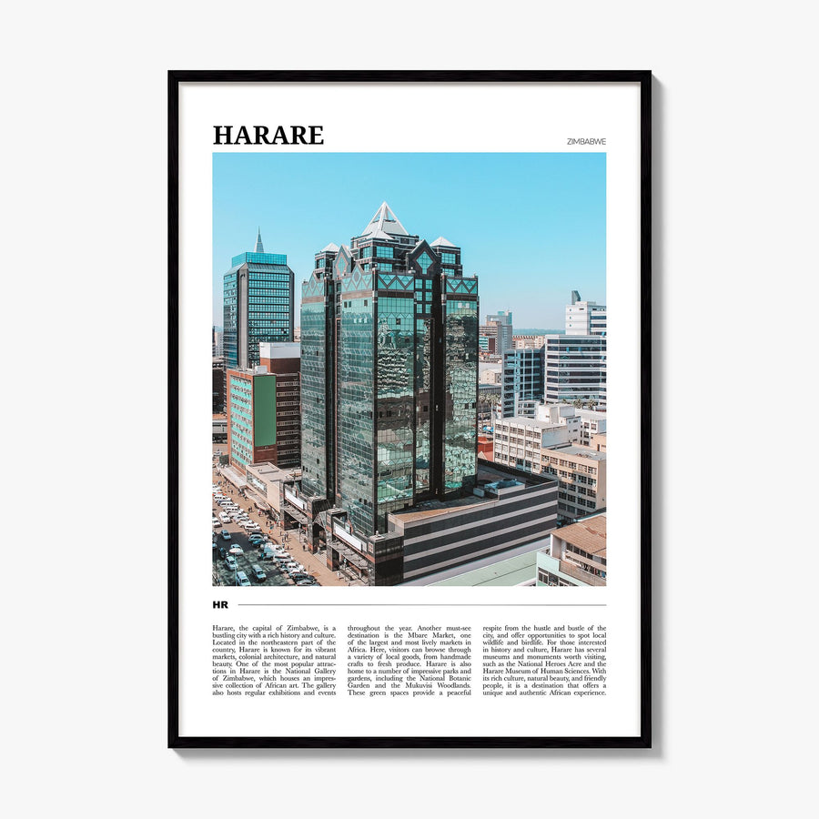 Harare Travel Poster, framed poster mockup