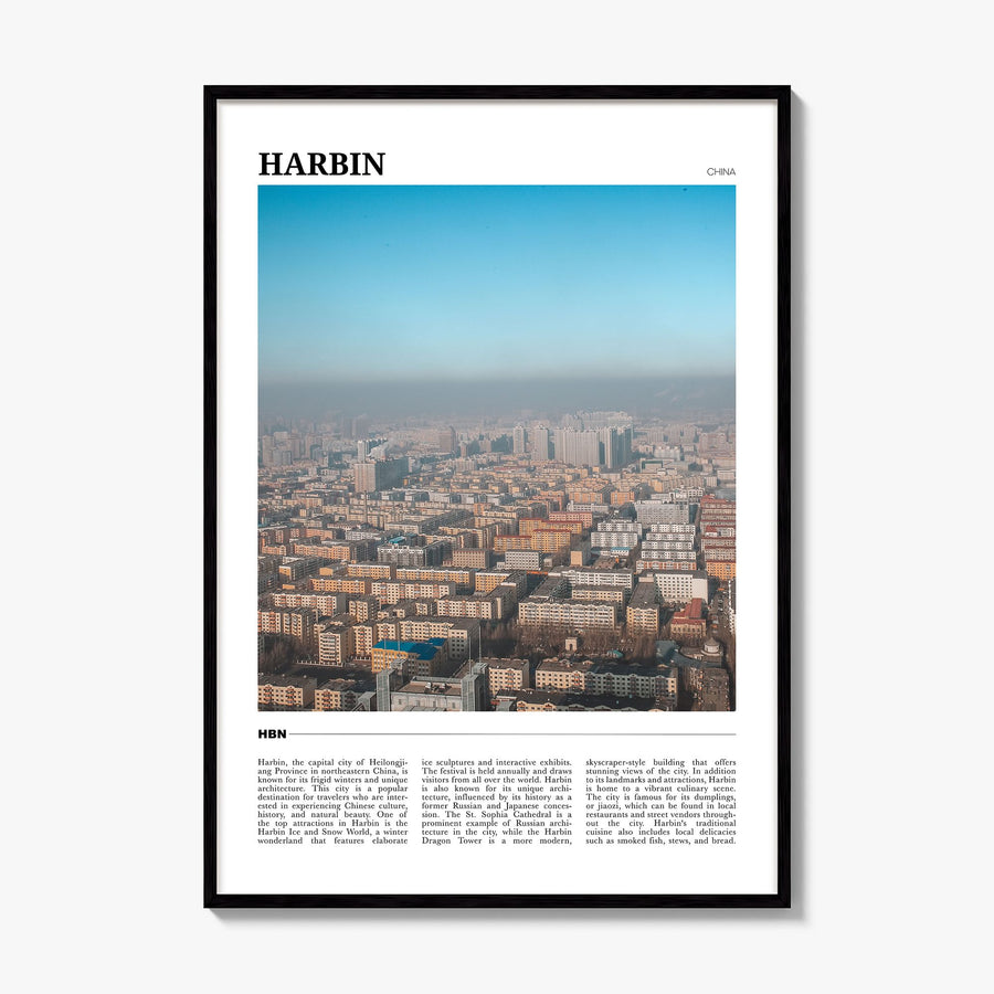 Harbin Travel Poster, framed poster mockup
