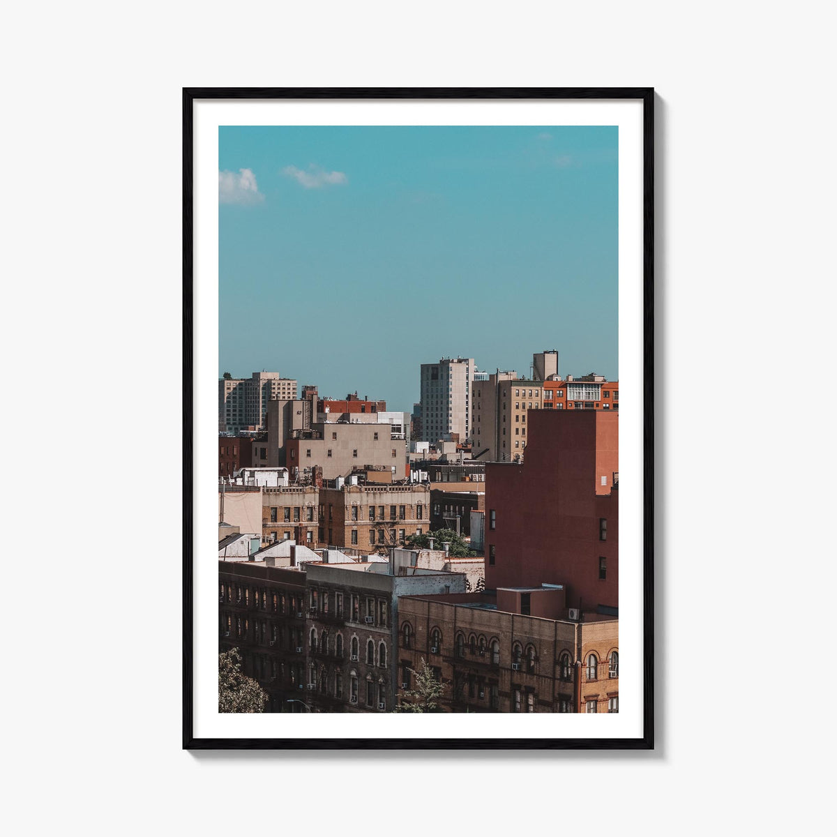 Harlem colorful photo poster of Manhattan, New York City – vertical wall art, unframed print shown in interior mockup