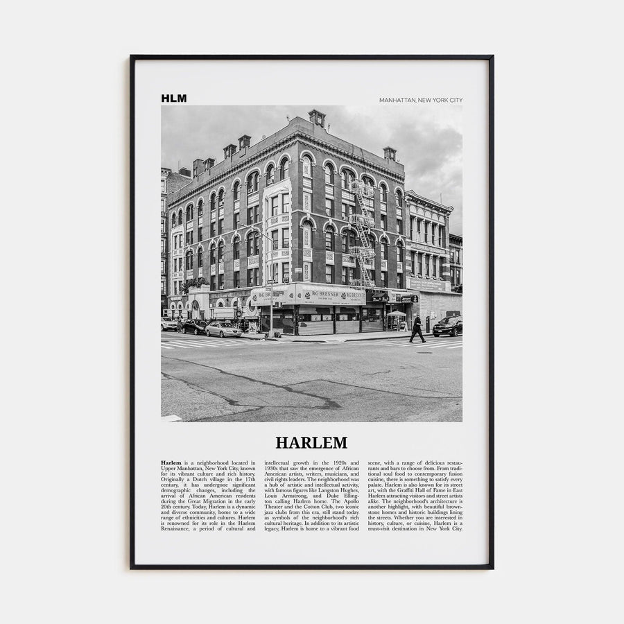 Harlem Poster None / 8x12 in Nbourhood Travel B&W Poster