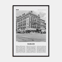 Harlem Poster Black Wood / 8x12 in Nbourhood Travel B&W Poster