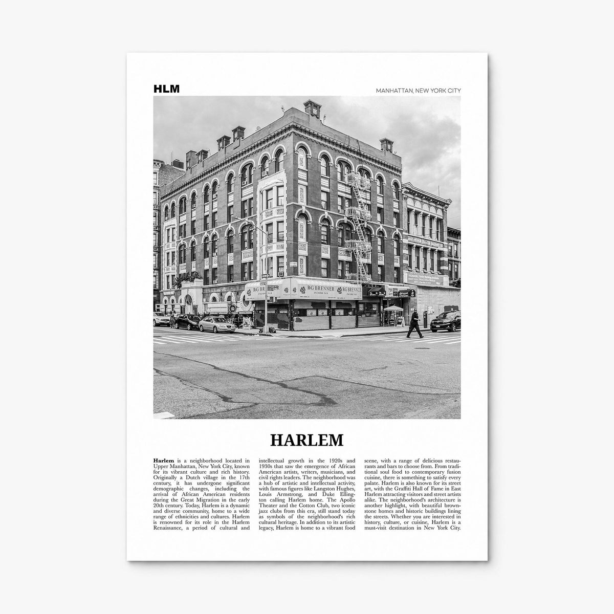 Harlem Newspaper Poster, print only (unframed)