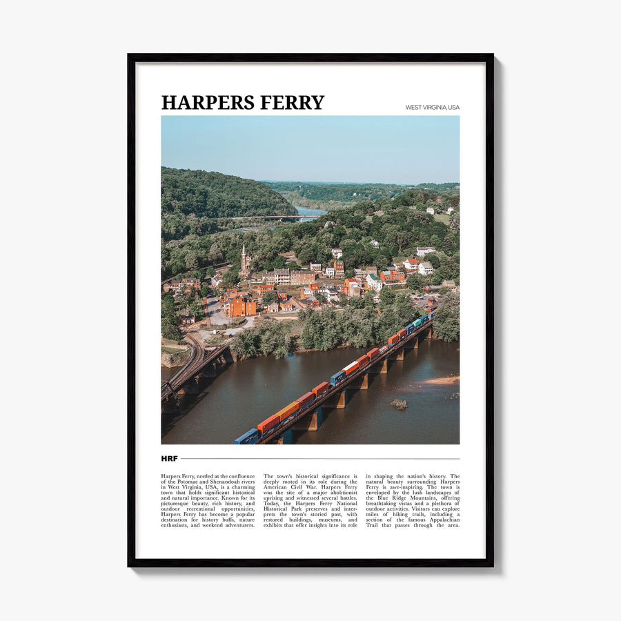 Harpers Ferry Travel Poster, framed poster mockup