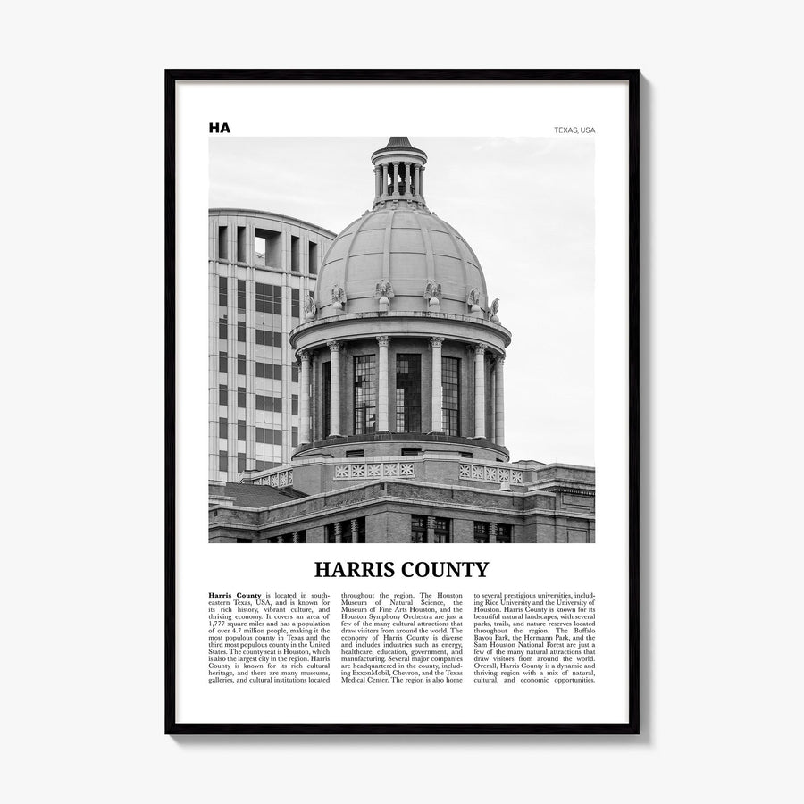 Harris County Newspaper Poster, framed poster mockup