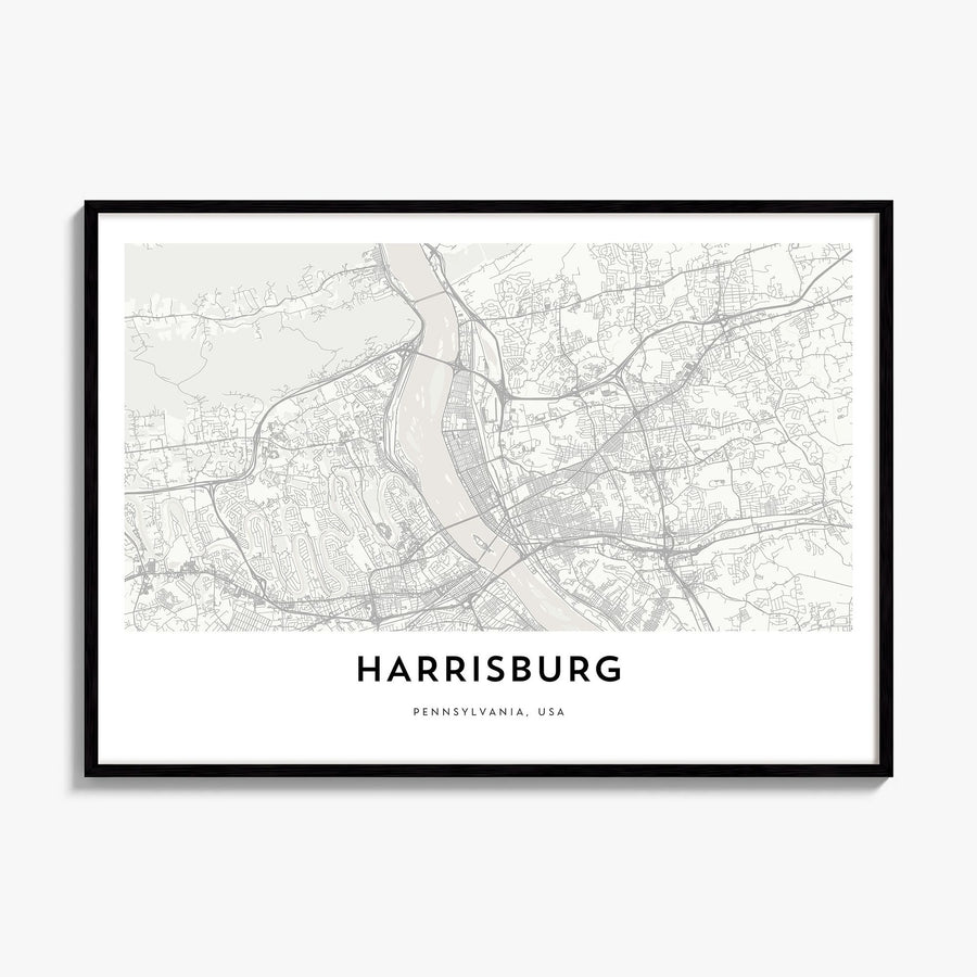 Harrisburg Map Poster, framed poster mockup