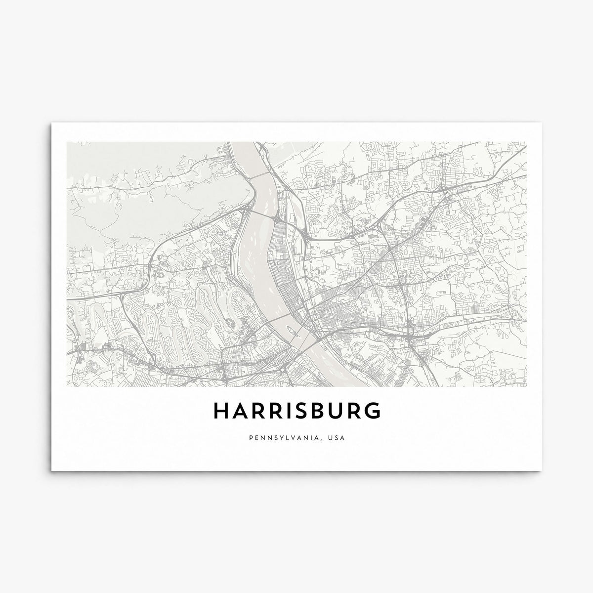 Harrisburg Map Poster, print only (unframed)