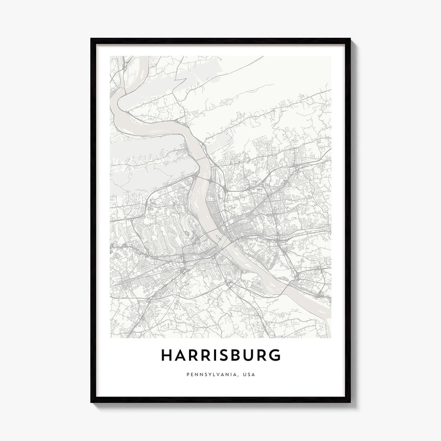 Harrisburg Map Poster, framed poster mockup