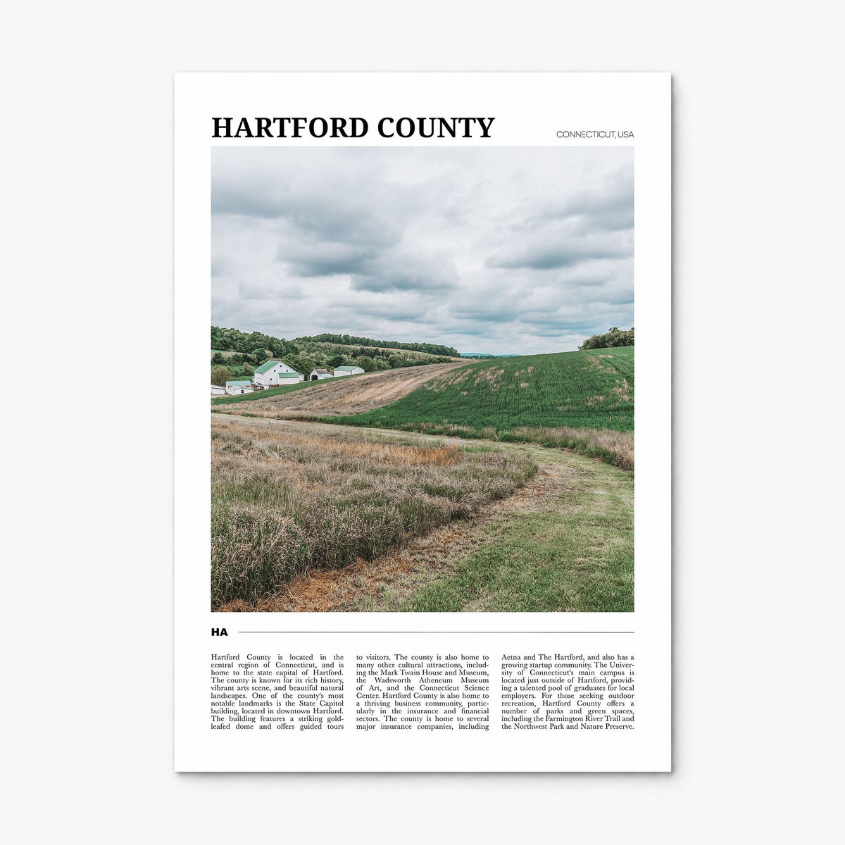 Hartford County Travel Poster, print only (unframed)