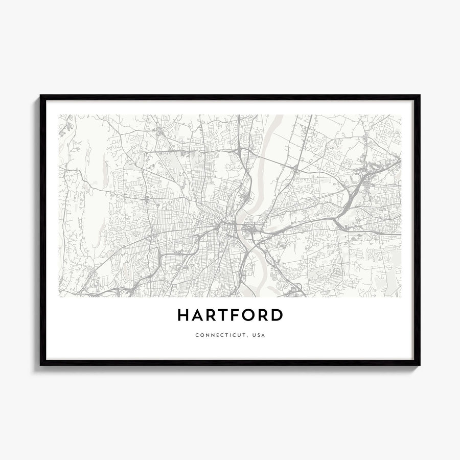 Hartford Map Poster, framed poster mockup