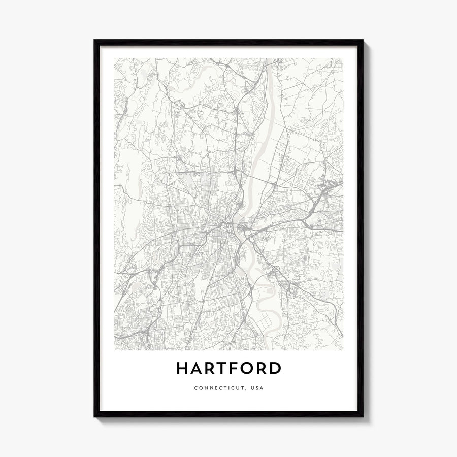 Hartford Map Poster, framed poster mockup