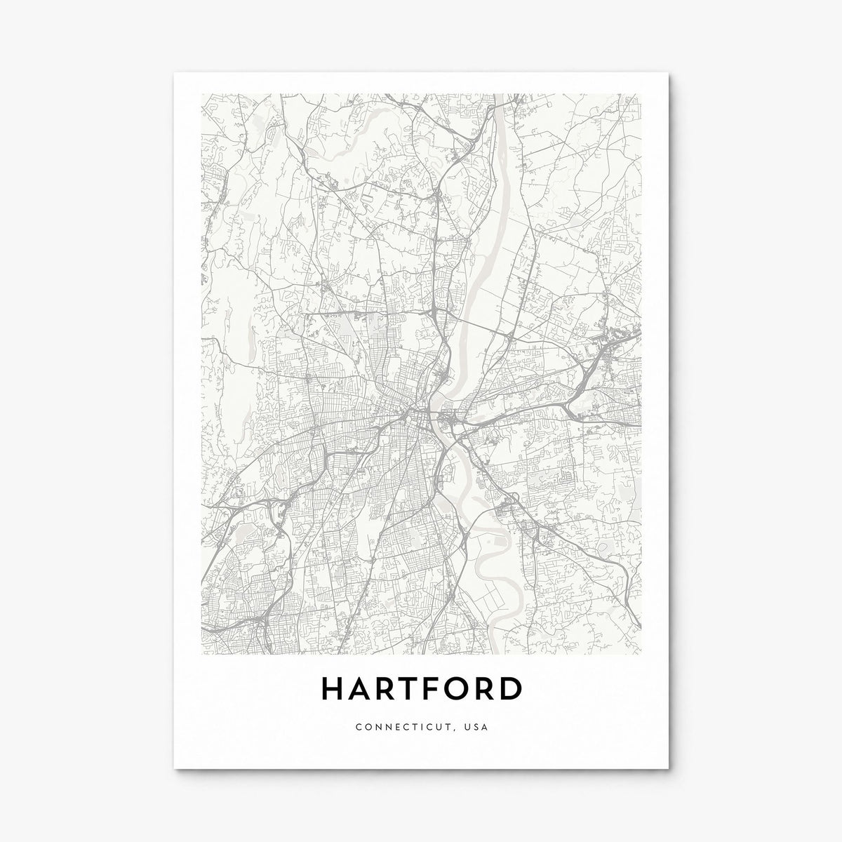 Hartford Map Poster, print only (unframed)