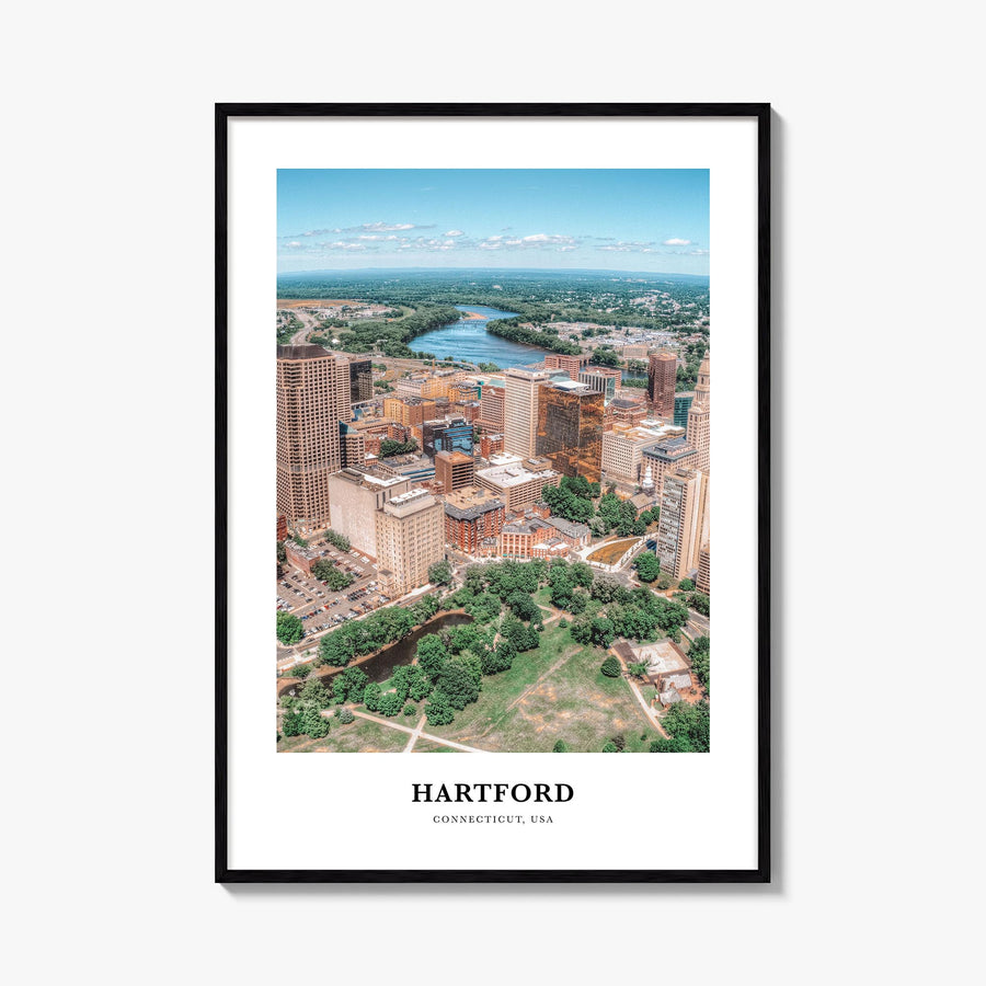 Hartford no. 1 colorful classic poster of Connecticut, USA – vertical wall art, unframed print shown in interior mockup