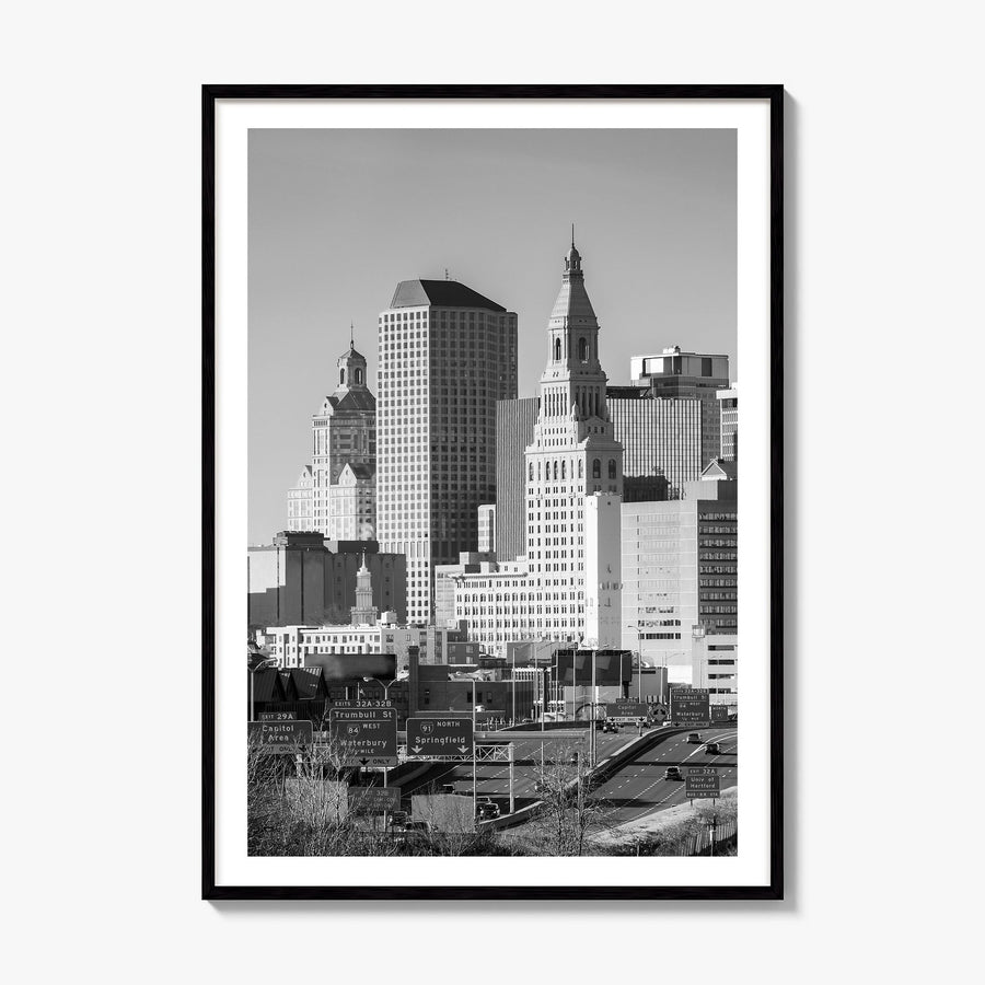 Hartford Photo Poster, framed poster mockup, white border