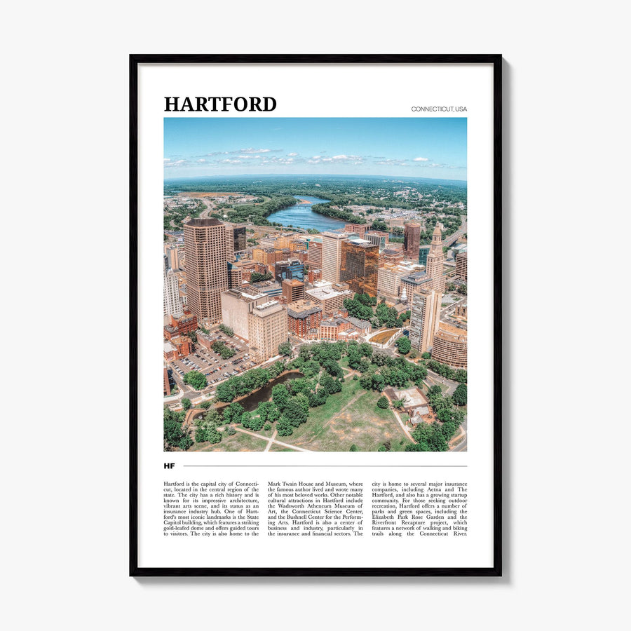 Hartford Travel No 1 Poster, framed poster mockup