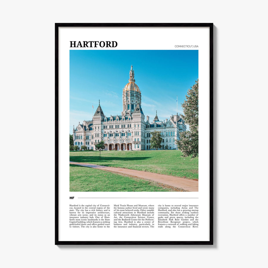 Hartford Travel No 2 Poster, framed poster mockup