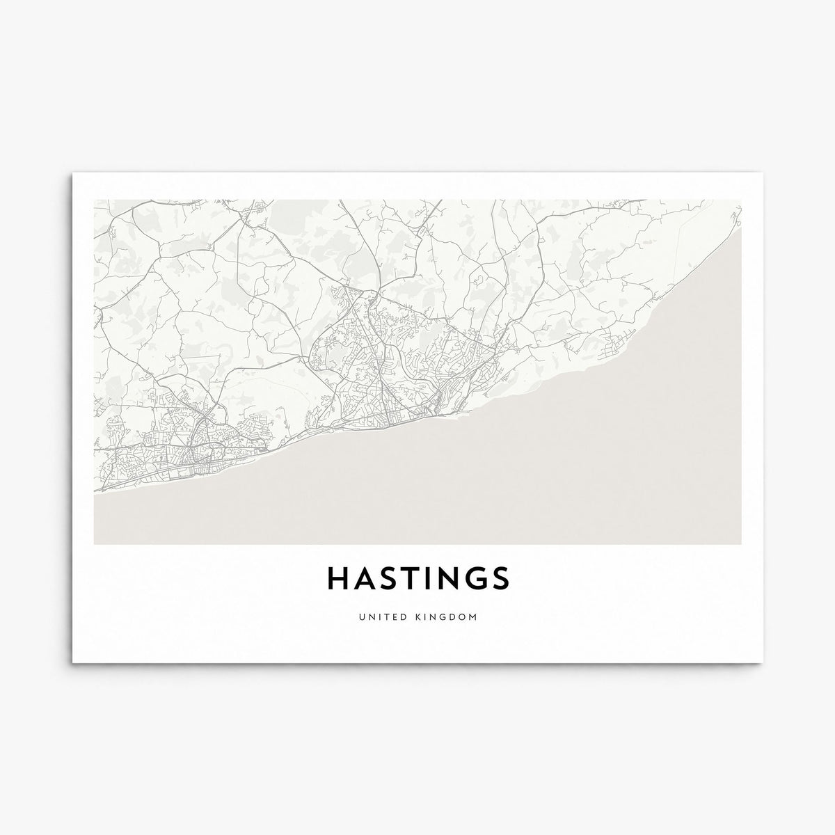 Hastings Map Poster, print only (unframed)