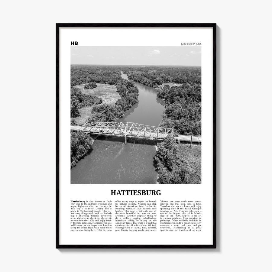 Hattiesburg Newspaper Poster, framed poster mockup