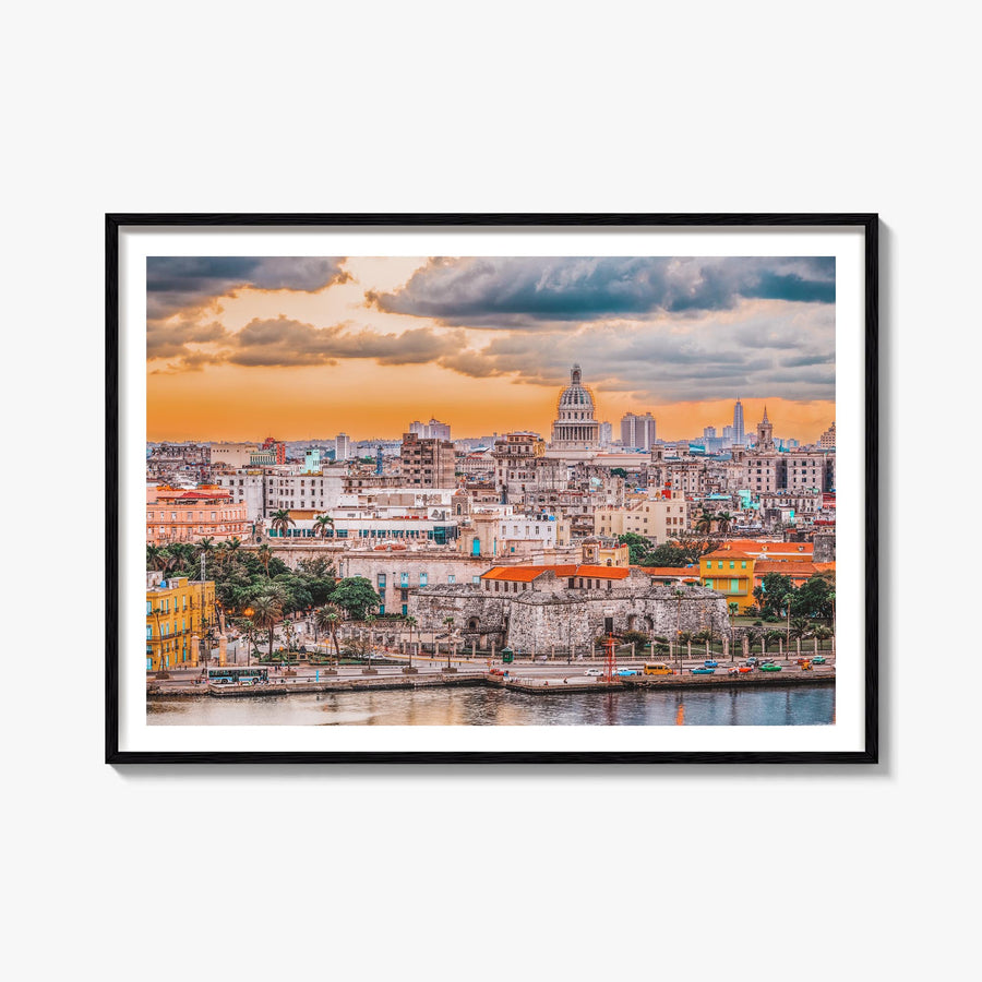 Havana colorful photo poster of Cuba – horizontal wall art, unframed print shown in interior mockup