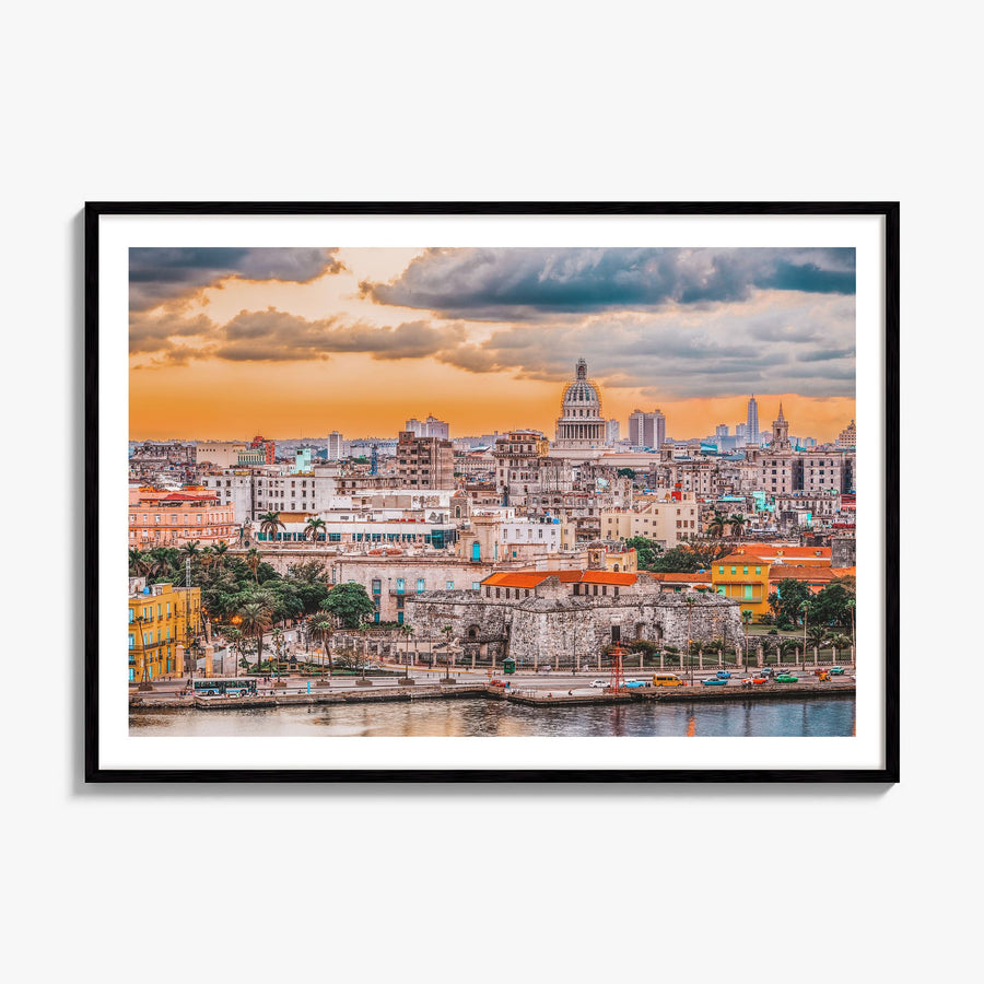 Havana Photo Poster, framed poster mockup, white border
