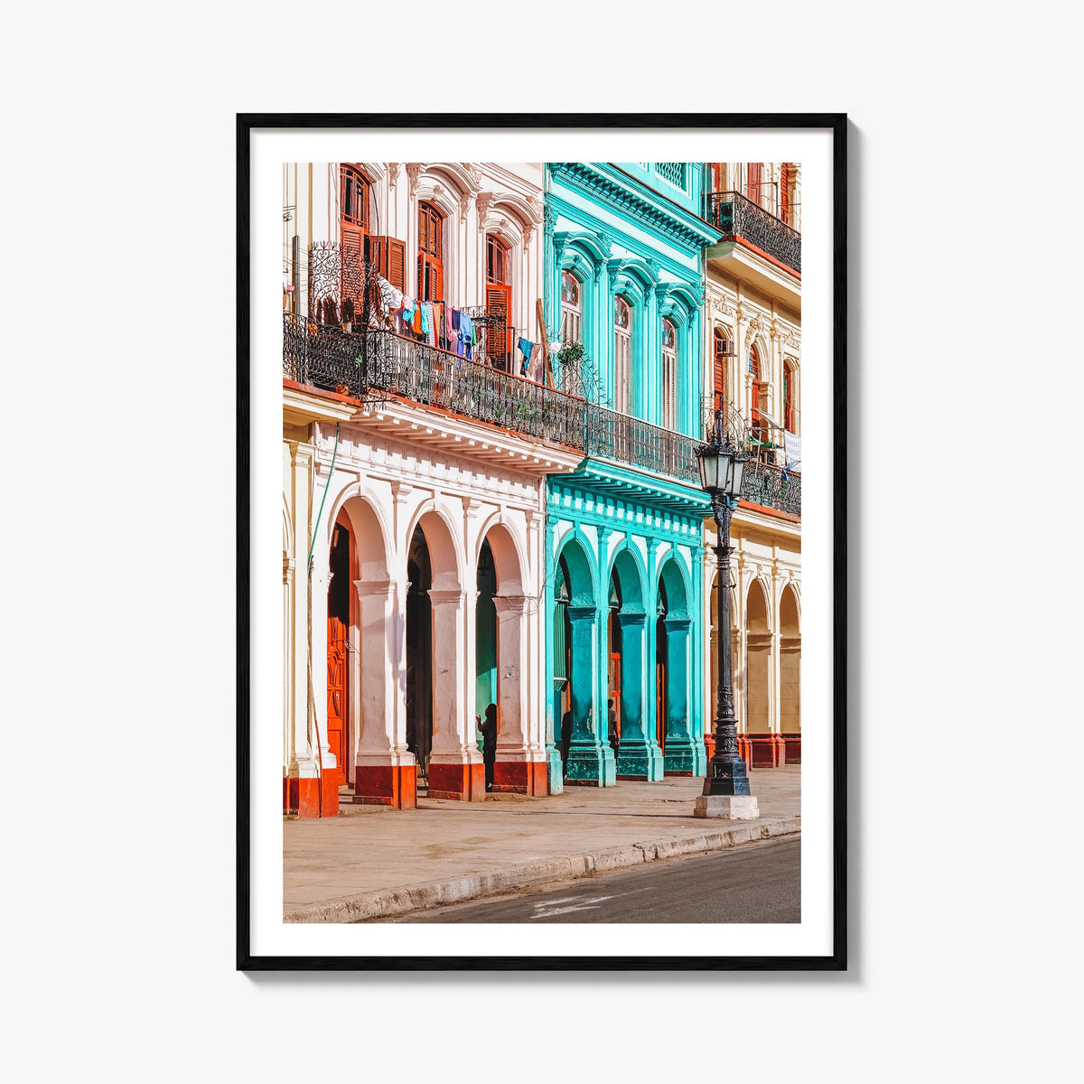 Havana no. 2 colorful photo poster of Cuba – vertical wall art, unframed print shown in interior mockup