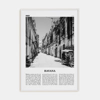 Havana No 2 Poster White Wood / 8x12 in Nbourhood Travel B&W Poster