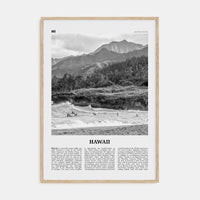 Hawaii No 1 Poster Natural Wood / 8x12 in Nbourhood Travel B&W Poster