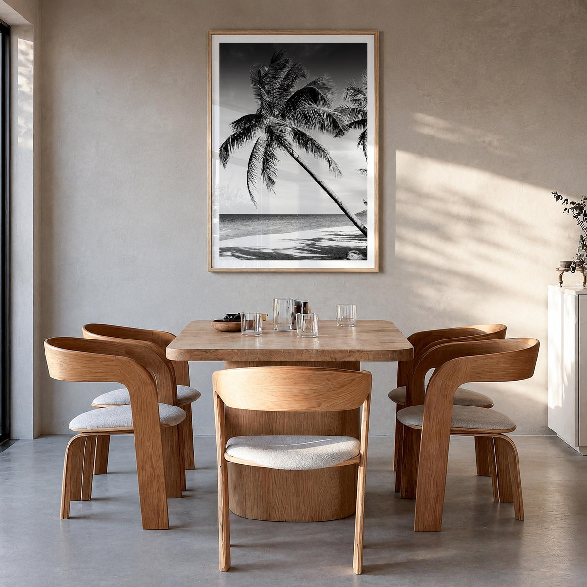 Hawaii no. 2 black & white photo poster of United States – vertical wall art in natural wood frame with white border, hanging