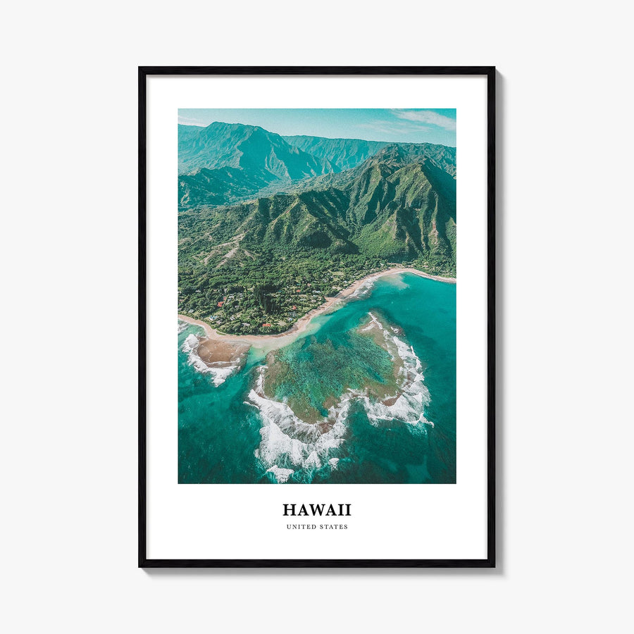 Hawaii no. 2 colorful classic poster of United States – vertical wall art, unframed print shown in interior mockup