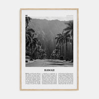 Hawaii No 2 Poster Natural Wood / 8x12 in Nbourhood Travel B&W Poster