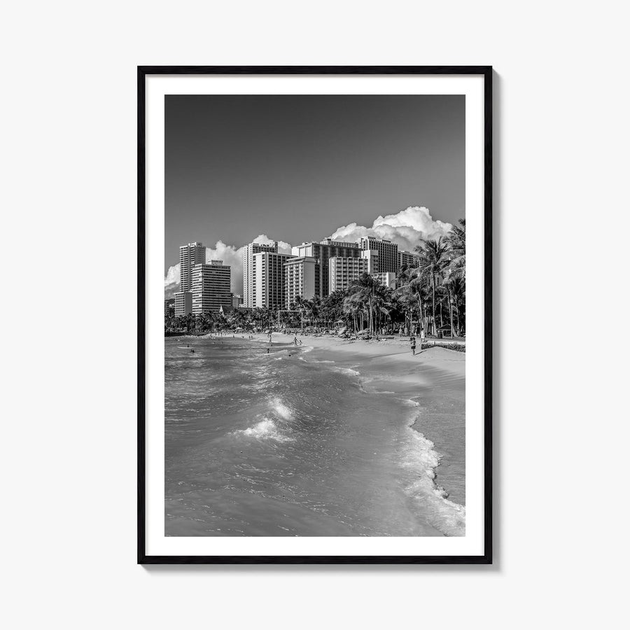 Hawaii no. 3 black & white photo poster of United States – vertical wall art, unframed print shown in interior mockup