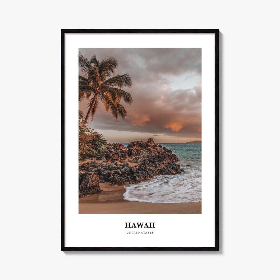 Hawaii no. 3 colorful classic poster of United States – vertical wall art, unframed print shown in interior mockup
