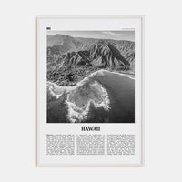 Hawaii No 3 Poster White Wood / 8x12 in Nbourhood Travel B&W Poster