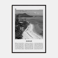 Hawaii No 5 Poster Black Wood / 8x12 in Nbourhood Travel B&W Poster