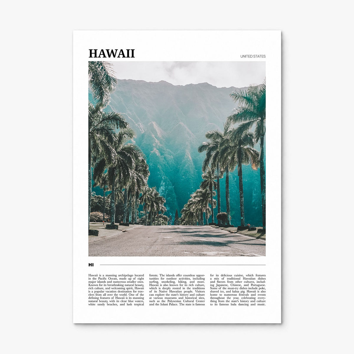 Hawaii Travel No 1 Poster, print only (unframed)